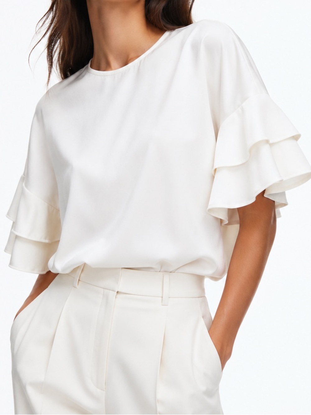 ZARA White Flowing Blouse